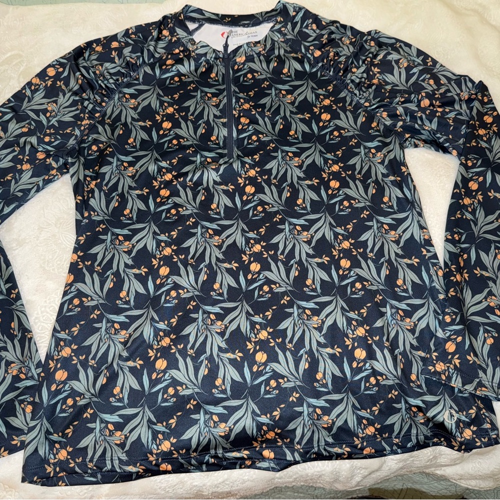 Women’s American Outdoorsman long sleeve sun shirt Dark blue pattern UBF 40
